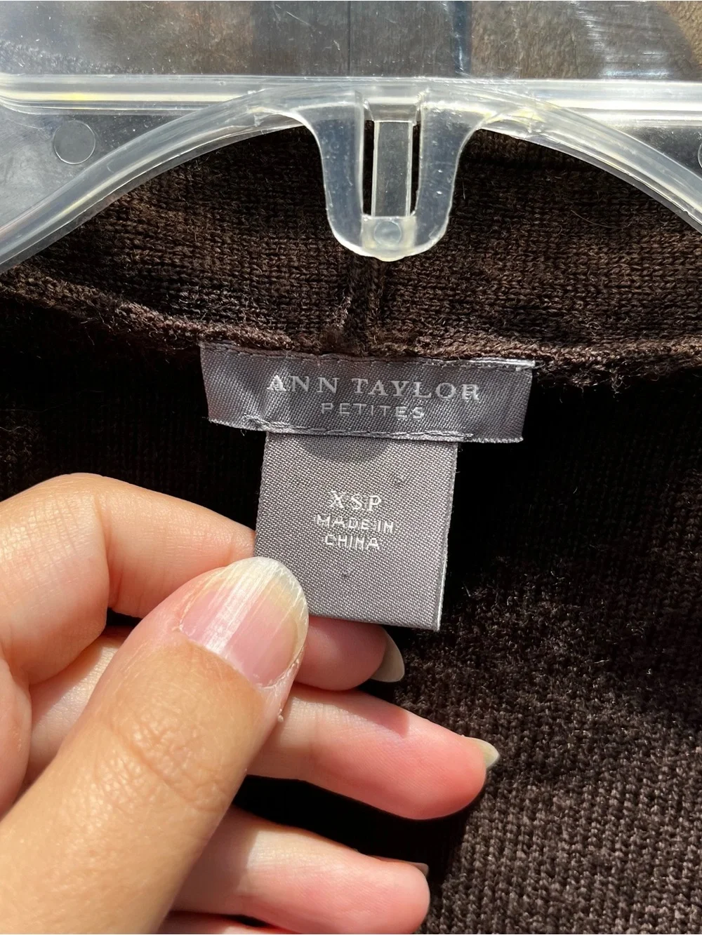 Ann Taylor Grunge Fairycore Petite Classic Brown Wrap-Style Women's Dress